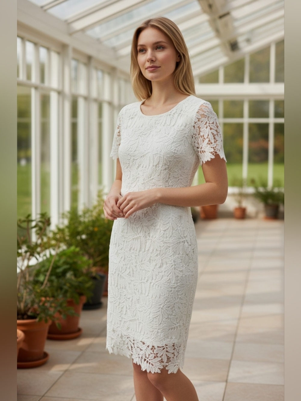 Blush Mark White Lace Dress